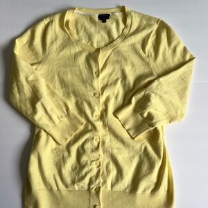 Talbots Lemon Yellow Cardigan Sweater